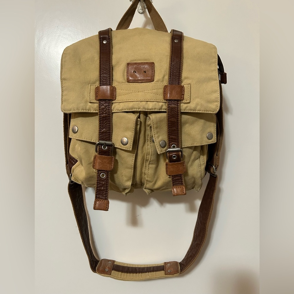 Urban Canvas Khaki Crossbody Bag
